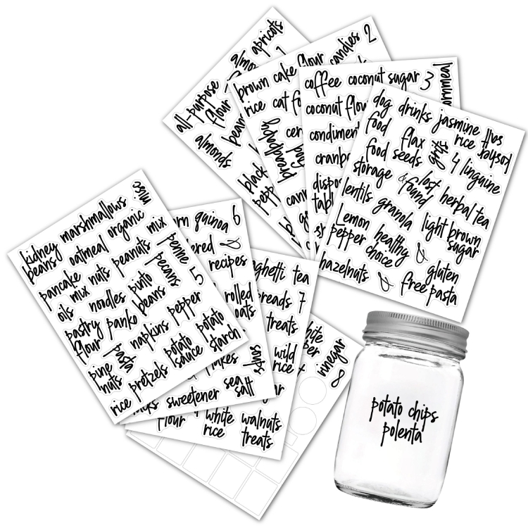 

168 PCS Pantry Storage Stickers Waterproof and Oil-proof Food Label Stickers
