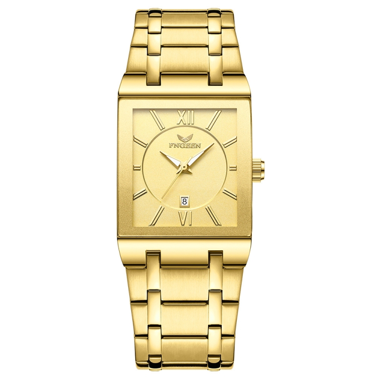 

FNGEEN 3627 Waterproof Calendar Men Square Watch(Full Gold Gold Surface)