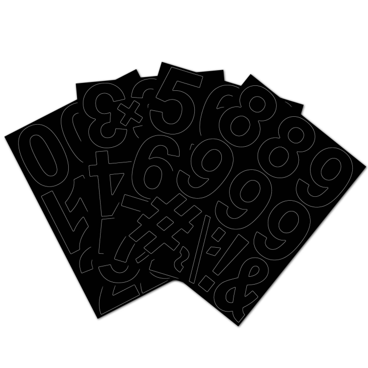 

2 Sets Number Marker Sticker Waterproof Lightfast Vinyl Number Sticker(4 Sheet/ set)