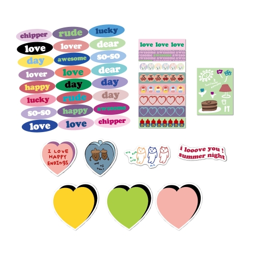 

5 Sets Cherry Love Heart Cute Girly Heart Tablet Phone Decoration Sticker(40 Pcs/Set)