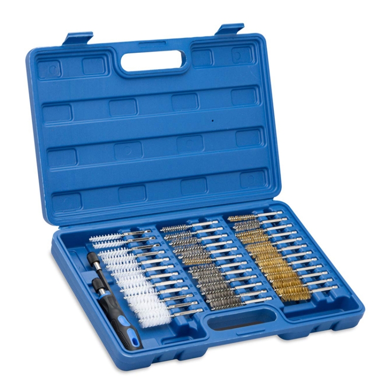 

38 PCS / Set Stainless Steel Wire Pipe Brush Nylon Copper Wire Hex Rod Tool Cleaning Brush(Blue)