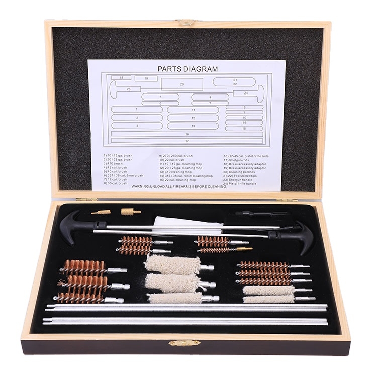 

27 PCS / Set Cleaning Maintenance Stainless Steel Cotton Brush, Style: Aluminum Rod+Wooden Box