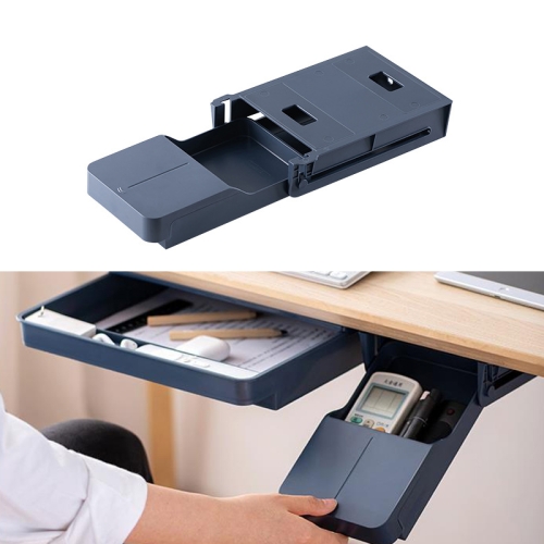 Unter-Desk-Aufbewahrungsbox-Briefpapier-Sonnenzuträgungen organisieren  hängende Box versteckte Schublade, Farbe: blau klein