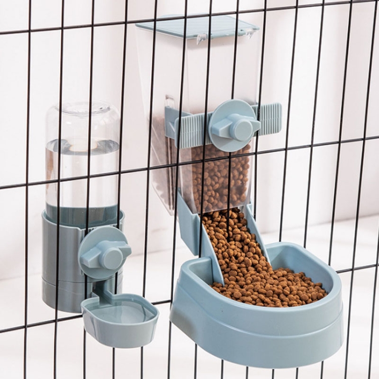 

Pet Hanging Feeder Cat Automatic Drinker, Style: Feeder+Drinker(Blue)