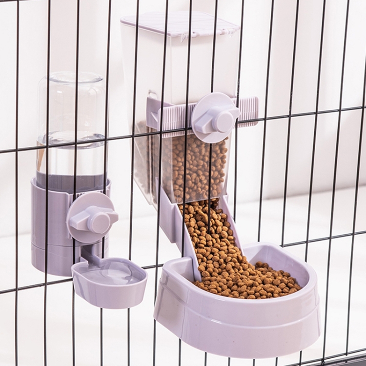 

Pet Hanging Feeder Cat Automatic Drinker, Style: Feeder+Drinker(Grey)