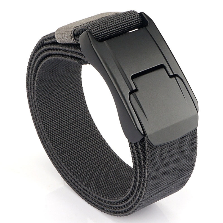 

Men Casual Fashion Stretch Woven Quick Buckle Belt, Length: 125cm(Dark gray)