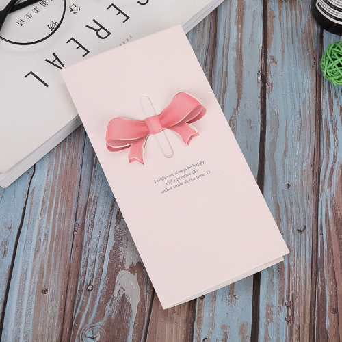 

100 PCS A-330 Stereo Hollow Greeting Card(Pink Bow)