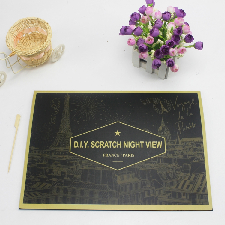 

3 PCS A-0018 Golden Hand Scraping Night Scene Drawing Toys(Paris)
