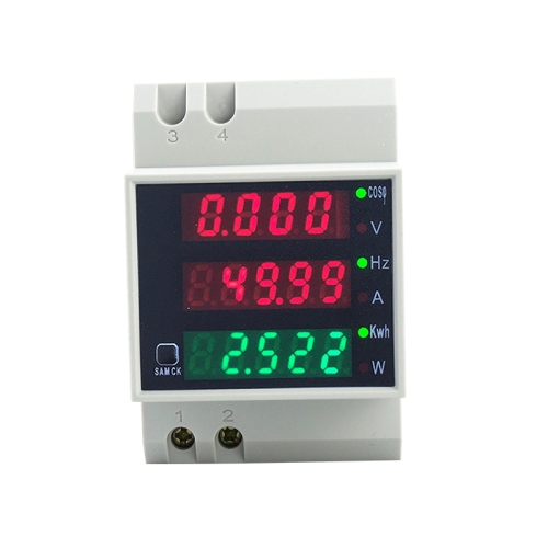 

D52-2058 Wattmeter Din rail Volt Current Meter, Specification: AC80-300V Built-in CT