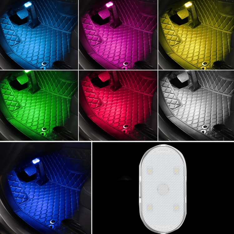 

2 PCS Car Lighting Reading Light LED Touch Sensing Ambient Light, Style:, Color: Colorful