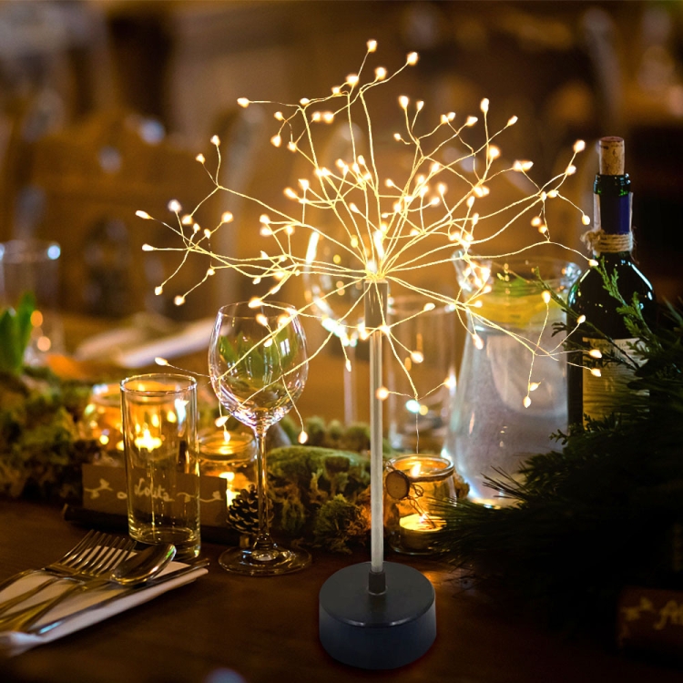 

Indoor LED Branch Table Lamp Battery Box USB Fireworks Light(Warm White)