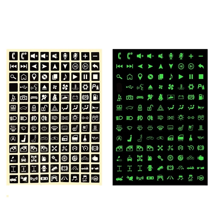 

3 PCS Car Button Luminous Sticker General PET Waterproof Wear-Resistant Car Sticker(Number 2)