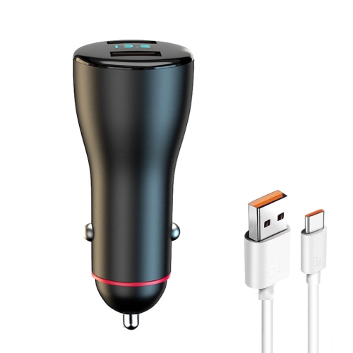 

Multifunctional Cigarette Lighter Dual USB Fast Charge Digital Display Car Charger 66W + 40W + Data Cable