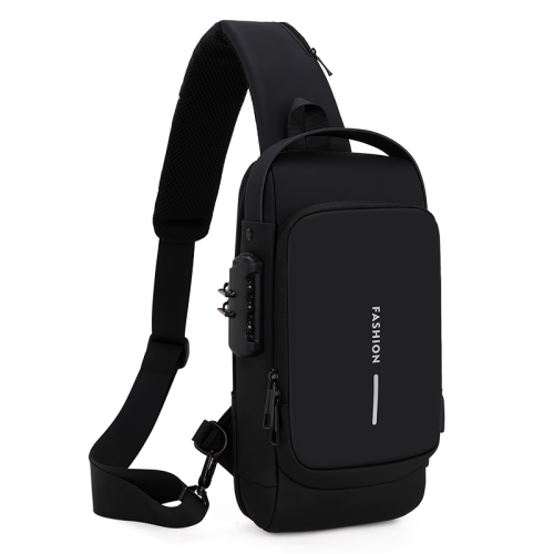 

Men Multifunctional Waterproof Password Anti-theft Chest Bag(Black)