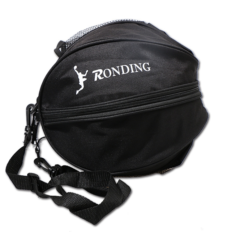 

One-shoulder Two-way Opening Zipper Basketball Volleyball Football Bag Sports Ball Bag(Black )