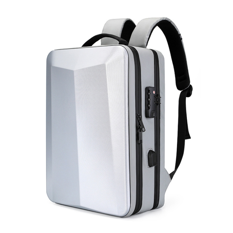 

ABS Hard Shell Gaming Computer Backpack, Color: 15.6 inches (Silver)