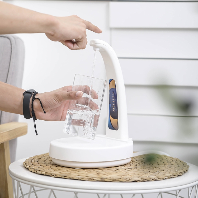 

Gravity Induction Electric Bottled Water Pump USB Rechargeable Water Pump, Color: White With Filter