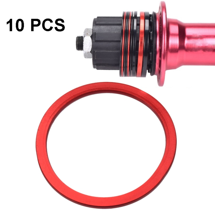 

10 PCS FMFXTR Bicycle BB Middle Shaft Flying Wheel Cushion, Thickness: 1.5mm (Red)