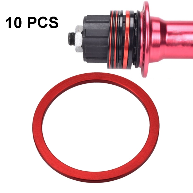 

10 PCS FMFXTR Bicycle BB Middle Shaft Flying Wheel Cushion, Thickness: 2mm (Red)