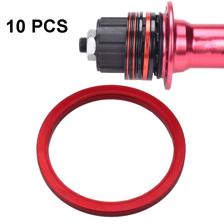 

10 PCS FMFXTR Bicycle BB Middle Shaft Flying Wheel Cushion, Thickness: 2.5mm (Red)