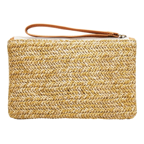 

Ladies Straw Clutch Coin Purse Summer Beach Bag, Color: Beige