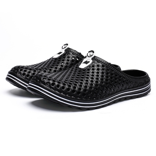 

X902 Summer Beach Shoes Non-slip Flip Llops Couple Slippers Men Hole Shoes, Size: 36(Black)