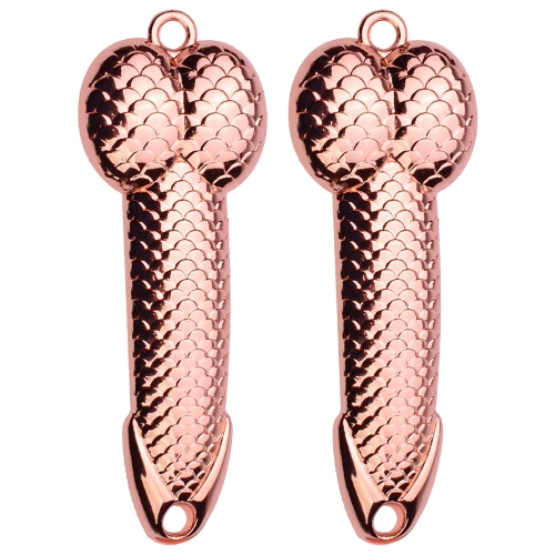 

10 PCS Metal Scale Sequins Simulation Fishing Lure, Specification: 21g(Rose Gold Without Hook)
