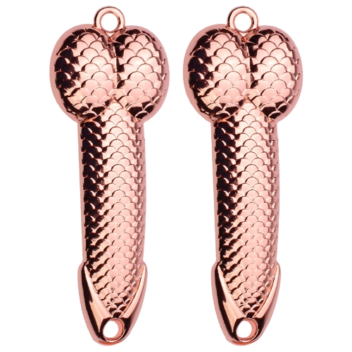 

10 PCS Metal Scale Sequins Simulation Fishing Lure, Specification: 28g(Rose Gold Without Hook)