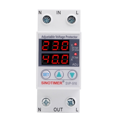 SINOTIMER SVP-916 Adjustable Self-resetting Over-voltage Under-voltage Protector, Current: 40A