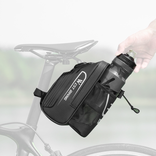 WEST BIKING Cycling Water Bottle Bag Rear Seat Saddle Bag(Black)