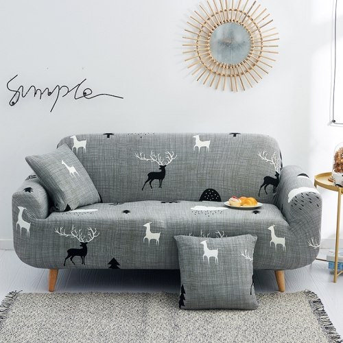 

Fabric High Elastic All Inclusive Lazy Sofa Cover, Size: 2 Person(Wind Cloud Gray)
