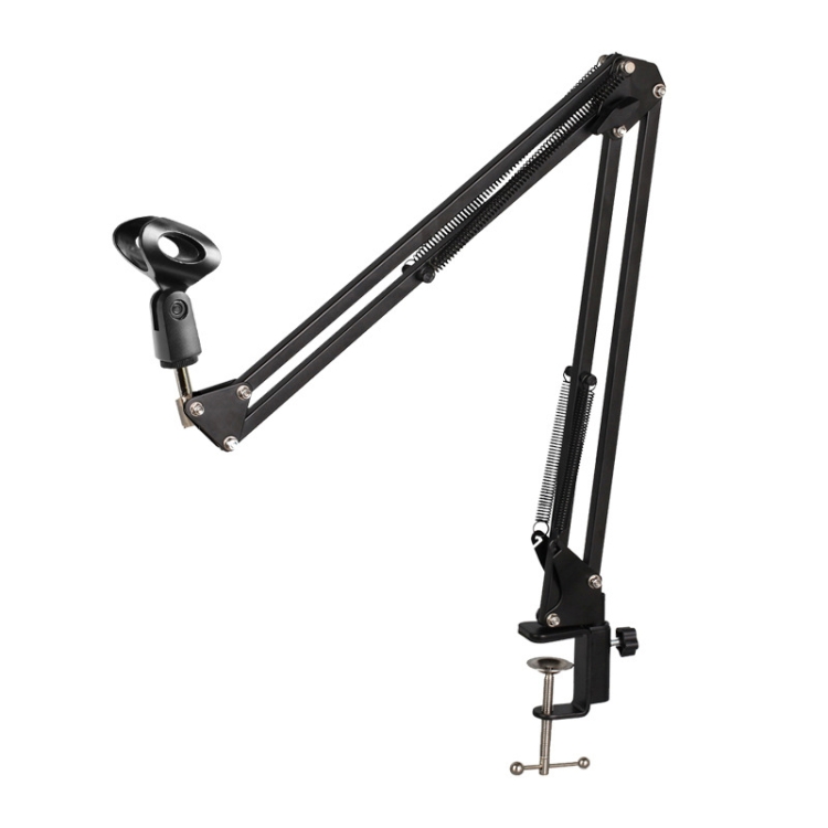 

NB35 Microphone Metal Folding Telescopic Cantilever Stand, Spec: Black+Metal+U-shaped Clip