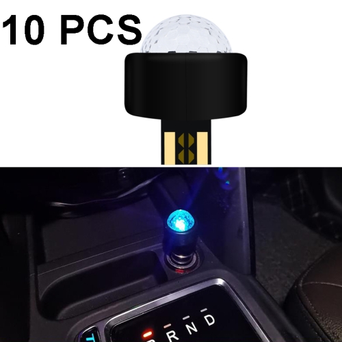 

10 PCS Mini Rhythm Stage Lamp Car Colorful USB Atmosphere Light(D1)