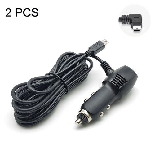 

2 PCS Car Charger Fast Charging Driving Recorder Supply Line, Style: 1.5A+2.4A(Mini Right Bend)