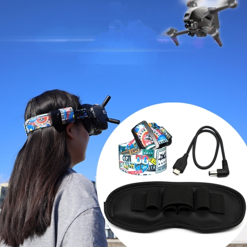 

Flight Video Glasses Graffiti Color Headband Fixed Strap For DJI FPV Goggles V2 Strap + Power Line + Pad