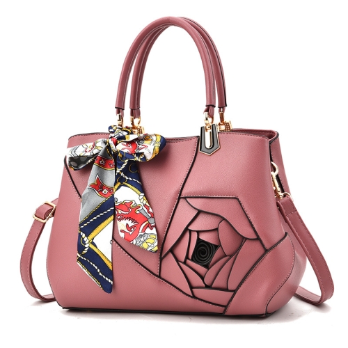 

378 Three-dimensional Carved Ladies Handbag(Rubber Pink)