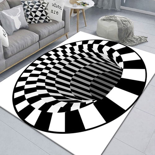 

3D Geometric Stereo Trap Vision Living Room Bedroom Carpet, Size: 60x90cm(Rectangular Visual B)