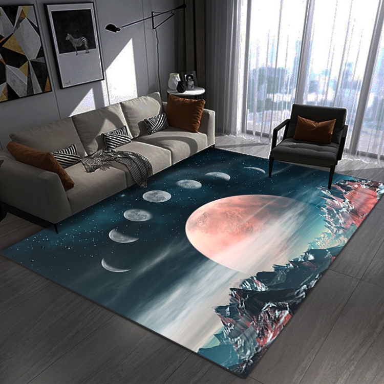 3D Visual Cartoon Cosmic Planet Living Room Carpet, Size: 40x60cm(RZ Cosmic  Planet 11)