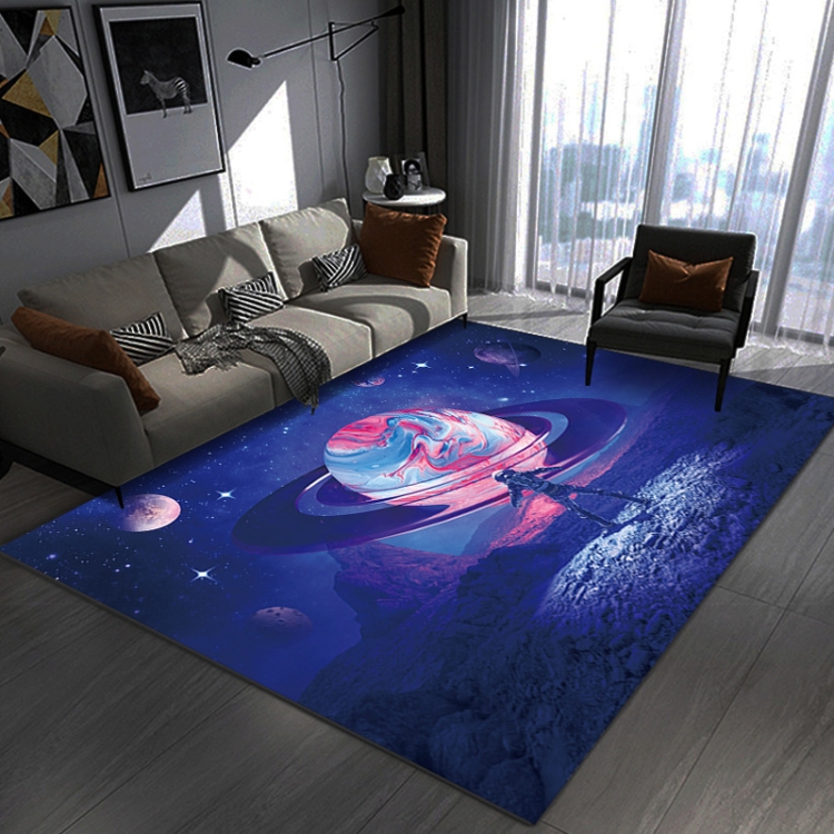 3D Visual Cartoon Cosmic Planet Living Room Carpet, Size: 60x90cm(RZ Cosmic  Planet 7)