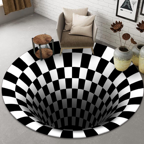 

3D Illusion Stereo Vision Carpet Living Room Floor Mat, Size: 80x80cm(Round Vision 4)