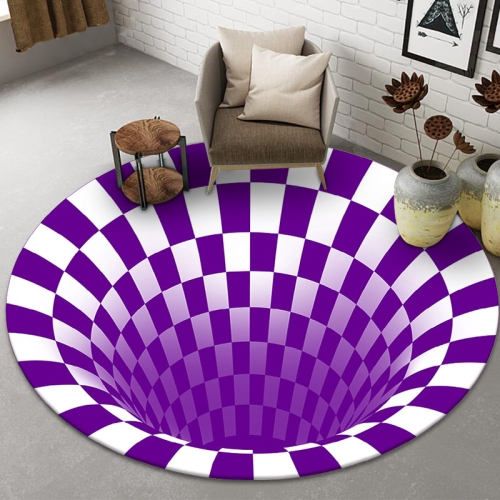 

3D Illusion Stereo Vision Carpet Living Room Floor Mat, Size: 100x100cm(Round Vision 2)