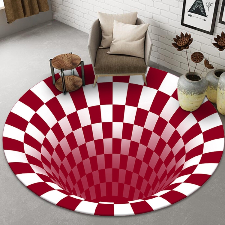

3D Illusion Stereo Vision Carpet Living Room Floor Mat, Size: 100x100cm(Round Vision 3)