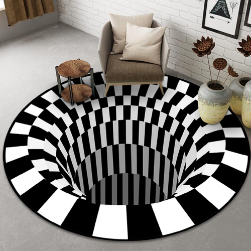 

3D Illusion Stereo Vision Carpet Living Room Floor Mat, Size: 160x160cm(Round Vision 1)