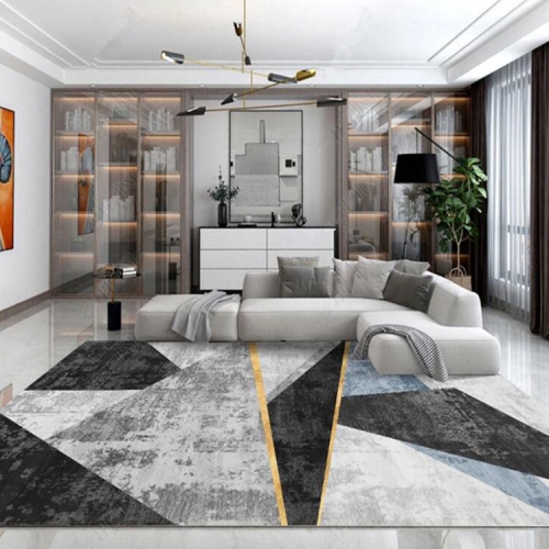 現代抽象幾何客廳地毯 茶几墊，尺寸：50x80cm（24）