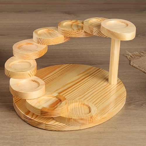 

Wood Serving Tray Rotating Steps Meat Plate Sushi Dish, Specification: Round Nine Steps