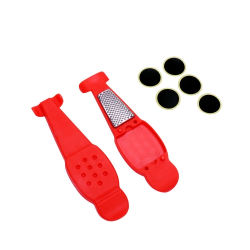 

Multifunctional Bicycle Tire Changing Tool, Color: Red+5 Tire Patches