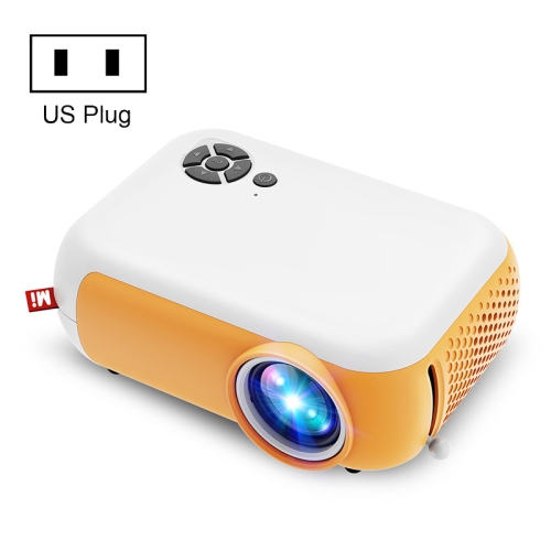 

A10 480x360 Pixel Projector Support 1080P Projector ,Style: Same-screen White Yellow (US Plug)