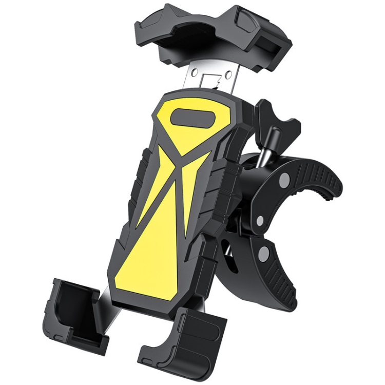 

L101+M011 Outdoor Cycling Mechanical Locking Phone Holder(Yellow)