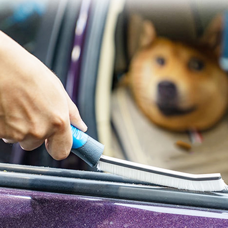 

2 PCS Car Window Door Corner Brush Cleaning Car Crevice Brush(Blue)