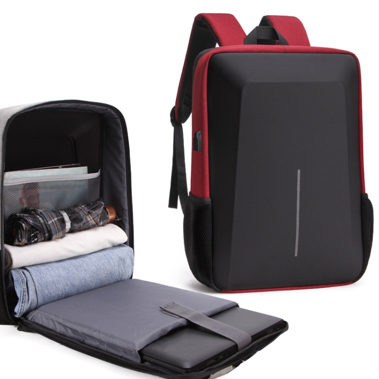 

Hard Shell Backpack Alloy Frame Anti-Theft Computer Bag For Men, Color: 8001-J Red